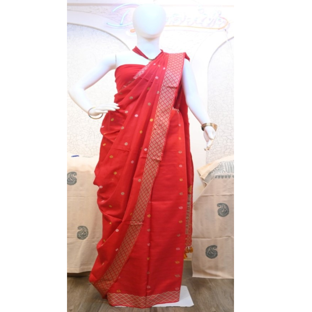 Mulberry silk/ Cotton Saree with Side Border